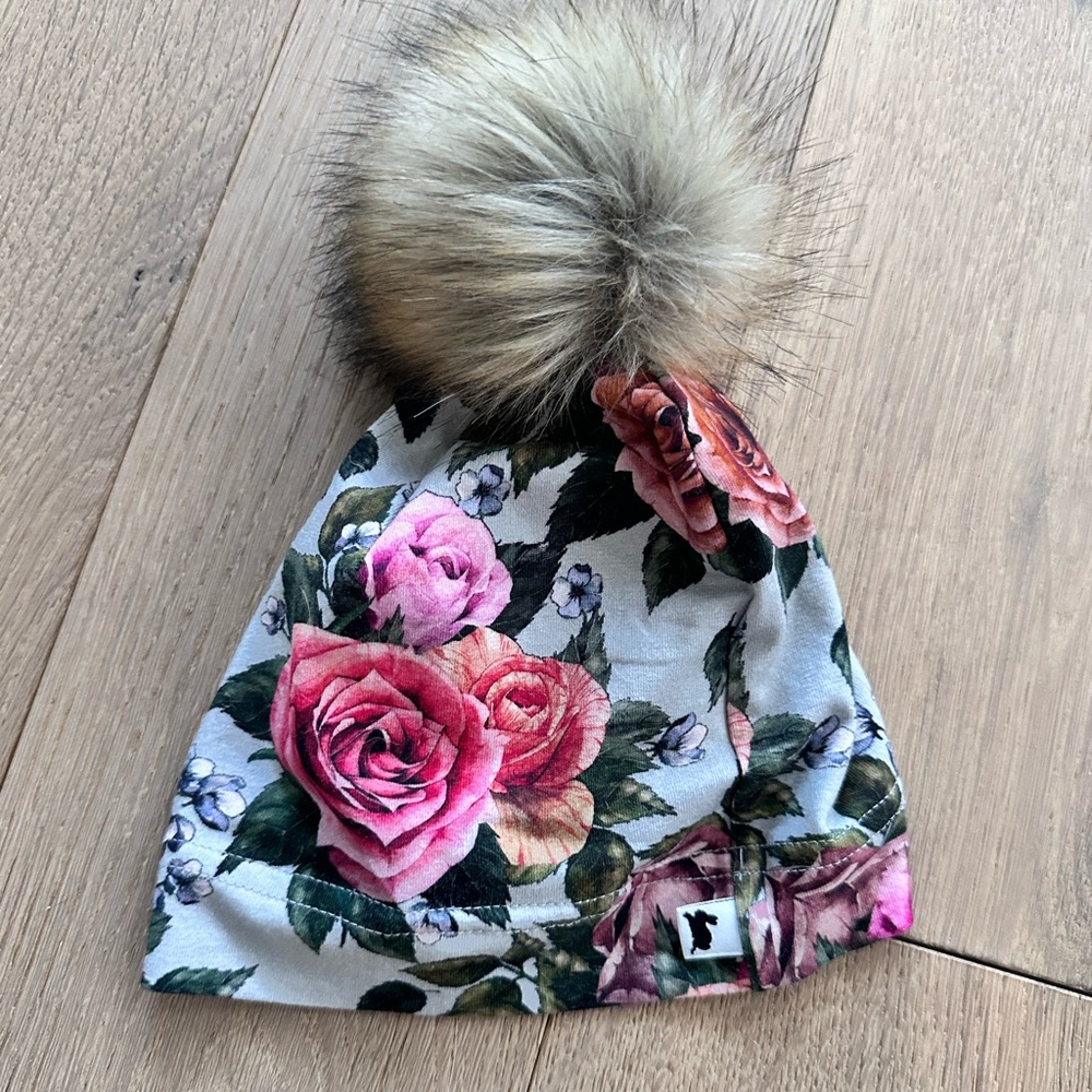 EUC Little & Lively Floral Pompom Hat
